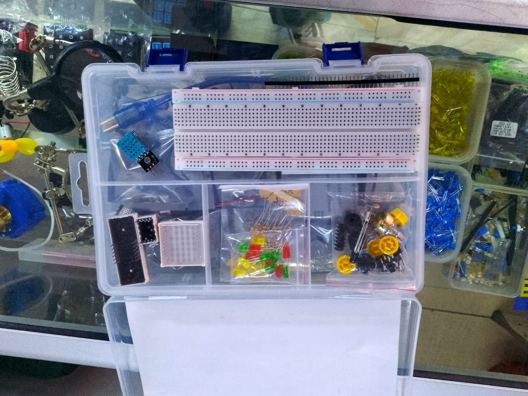Arduino starter kit with components and breadboard