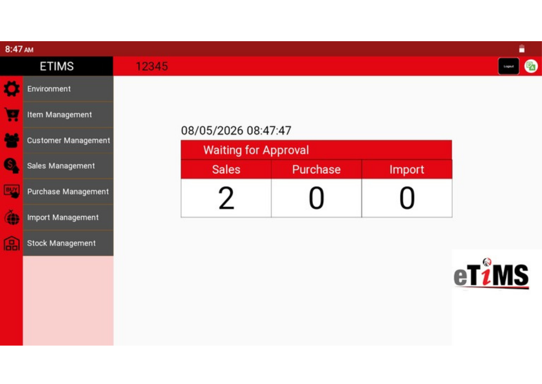 eTIMS compliance dashboard
