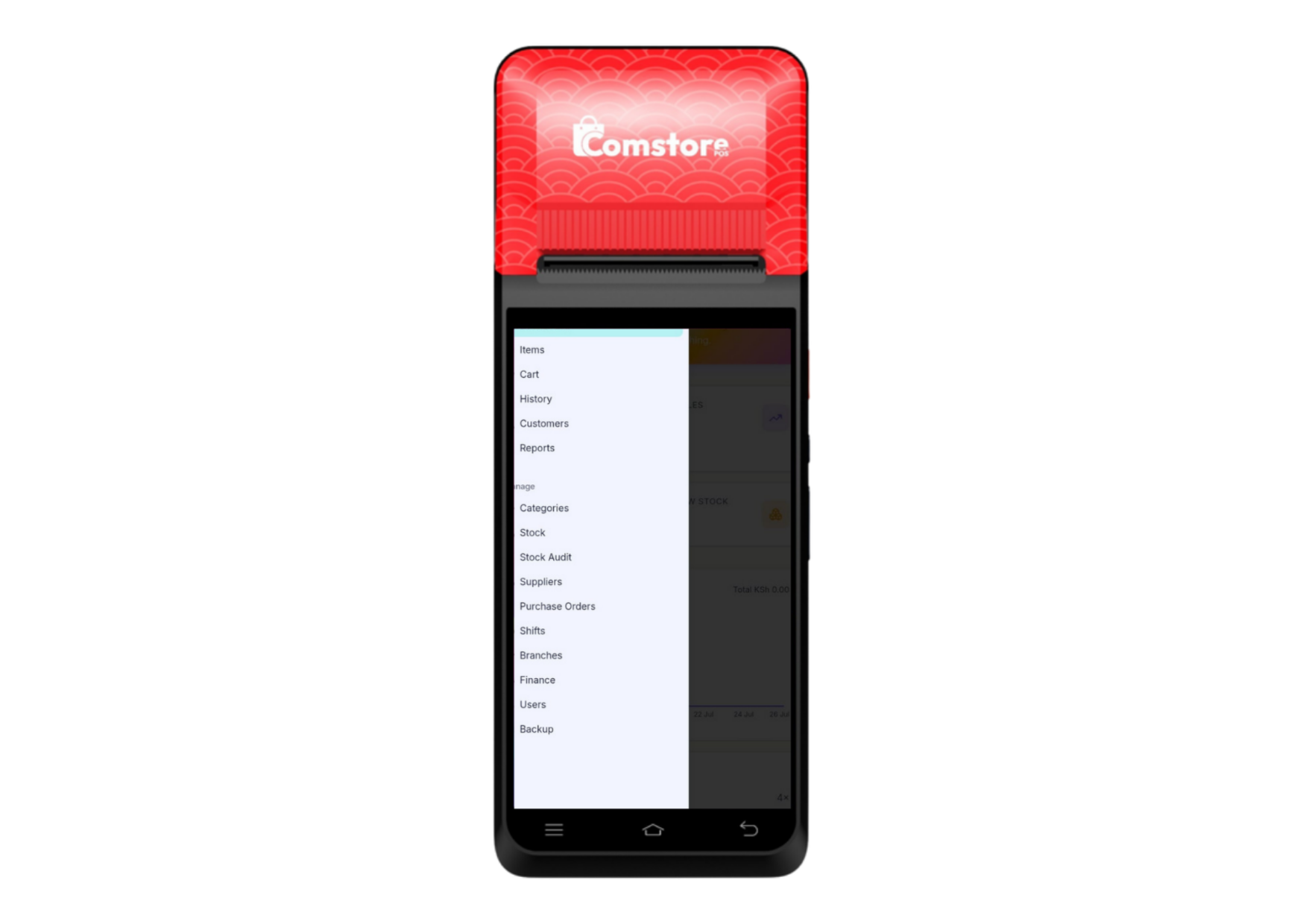JengaPOS point-of-sale system on a handheld device