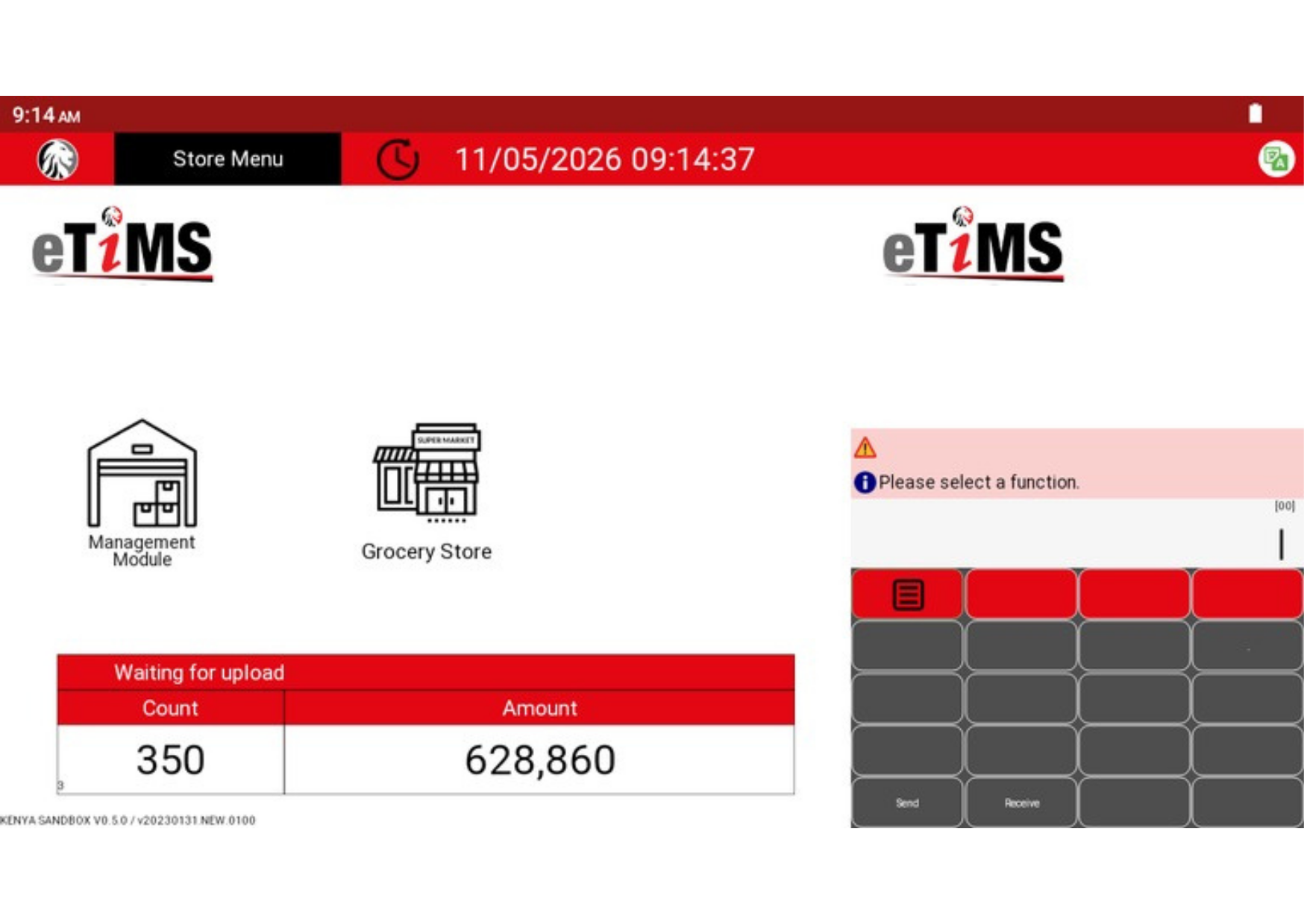 Secure eTIMS-integrated network dashboard